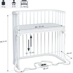 Babybay Cama Co-Sleep Boxspring - lacado branco