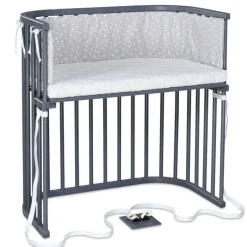 Babybay Cama Co-Sleep Boxspring - lacado cinza pizarra