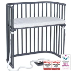 Babybay Cama Co-Sleep Boxspring - lacado cinza pizarra