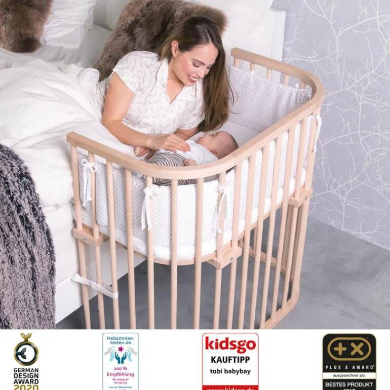 Babybay Cama Co-Sleep Boxspring - natural sem tratamento