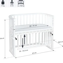 Babybay Cama Co-Sleep Maxi Comfort Plus - lacado branco