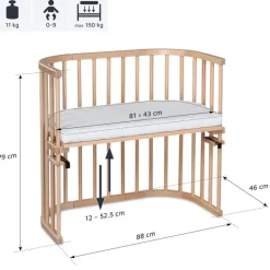 Babybay Cama Co-Sleep Original - lacado natural