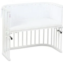Babybay Protetor de Grades Piqué para modelo Original - branco c/ pontos cinza claro