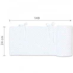 Babybay Protetor de Grades Piqué para modelo Original - branco c/ pontos cinza claro