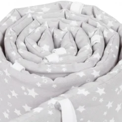 Babybay Protetor de Grades Piqué para modelo Original - cinza e estrelas brancas
