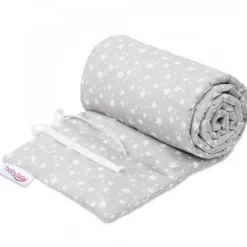 Babybay Protetor de Grades Piqué para modelo Original - cinza e estrelas brancas