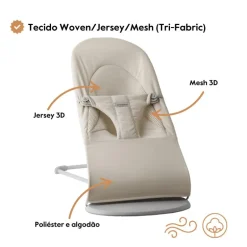 BabyBjorn Espreguiçadeira Balance Soft Woven/Jersey/Mesh - Beige Claro