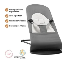 BabyBjorn Espreguiçadeira Balance Soft Woven/Jersey - Gris Oscuro/Gris Claro
