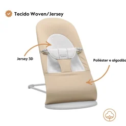 BabyBjorn Espreguiçadeira Balance Soft Woven/Jersey - Gris Oscuro/Gris Claro
