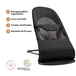 BabyBjorn Espreguiçadeira Balance Soft Woven - Negro/Gris Oscuro