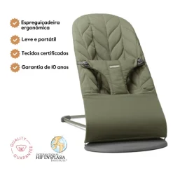 BabyBjorn Espreguiçadeira Bliss Woven Pétala - Verde Oscuro