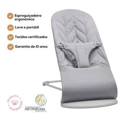 BabyBjorn Espreguiçadeira Bliss Woven Pétala - Gris Claro
