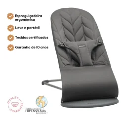 BabyBjorn Espreguiçadeira Bliss Woven Pétala - Antracita