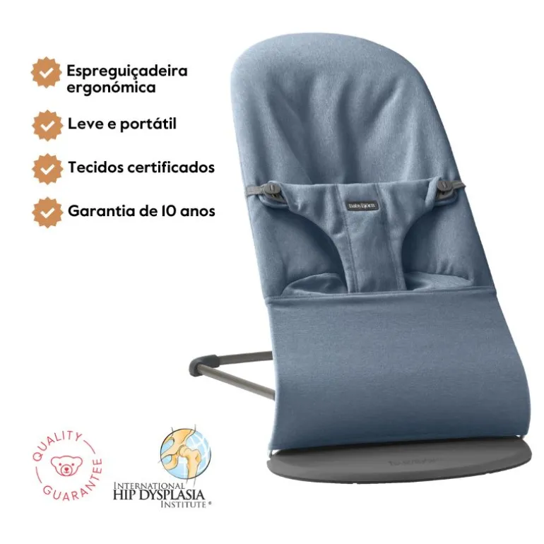 BabyBjorn Espreguiçadeira Bliss Woven Melange - Azul