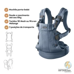 Babybjorn Mochila Porta Bebé Harmony Woven Melange - Azul