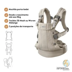 Babybjorn Mochila Porta Bebé Harmony Woven Melange - Beige Claro