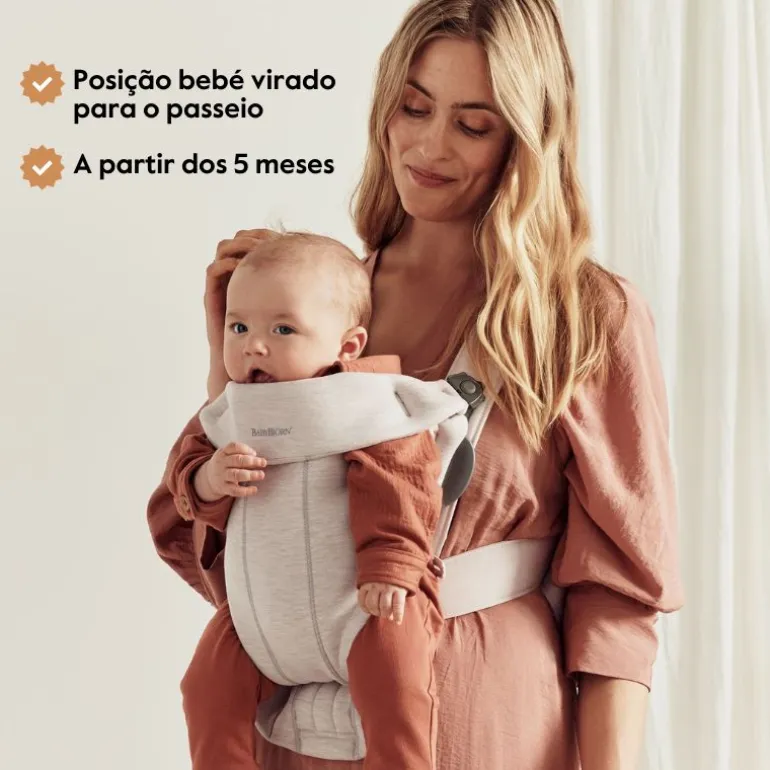 BabyBjorn Mochila Porta Bebé Mini Woven - Beige