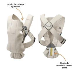 BabyBjorn Mochila Porta Bebé Mini 3D Jersey - Rosa Claro