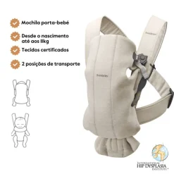 BabyBjorn Mochila Porta Bebé Mini 3D Jersey - Beige Claro