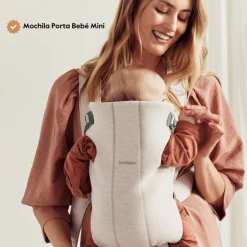 BabyBjorn Mochila Porta Bebé Mini 3D Jersey - Beige Claro