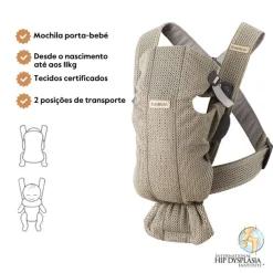 BabyBjorn Mochila Porta Bebé Mini Mesh - Greige