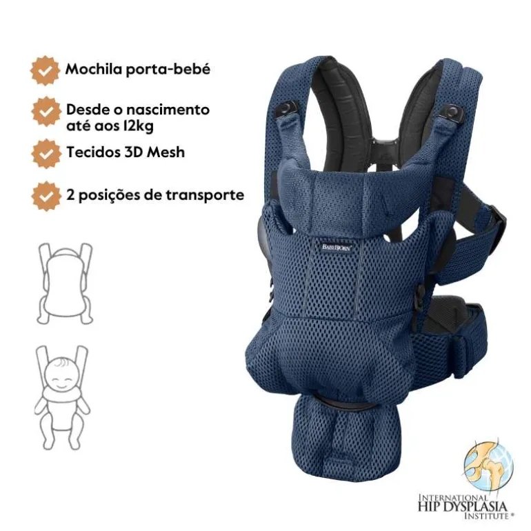 BabyBjorn Mochila Porta Bebé Move Mesh - Azul Marino