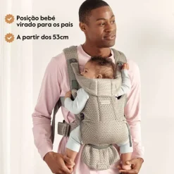 BabyBjorn Mochila Porta Bebé Move Mesh - Gris/Beige