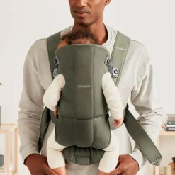 BabyBjorn Mochila Porta Bebé Mini Woven - Verde Oscuro