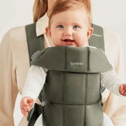 BabyBjorn Mochila Porta Bebé Mini Woven - Verde Oscuro