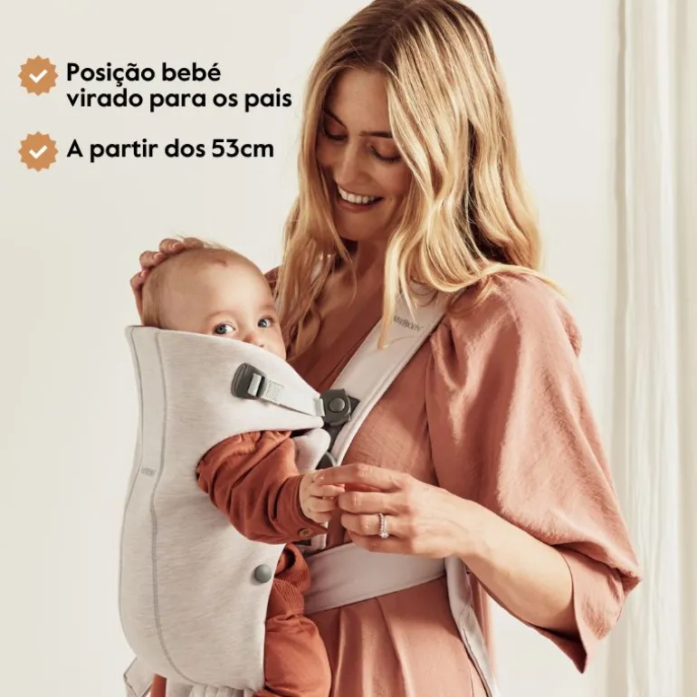 BabyBjorn Mochila Porta Bebé Mini 3D Jersey - Gris Oscuro