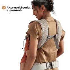 BabyBjorn Mochila Porta Bebé One Woven Mix - Gris oscuro