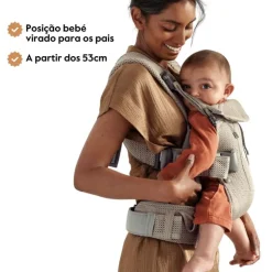 BabyBjorn Mochila Porta Bebé One Woven Mix - Gris oscuro