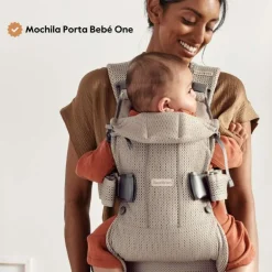 BabyBjorn Mochila Porta Bebé One Woven Mix - Gris oscuro