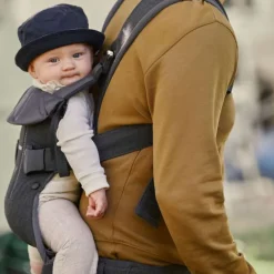 BabyBjorn Mochila Porta Bebé One Woven Mix - Gris oscuro