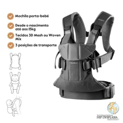 BabyBjorn Mochila Porta Bebé One Woven Mix - Gris oscuro