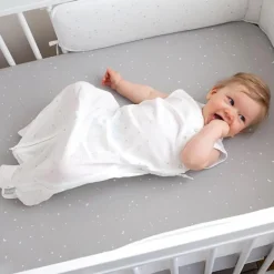 Bemini Lençol de Cama 70x140cm - Little stars print grizou