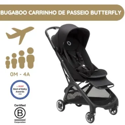 Bugaboo Carrinho de Bebé Butterfly - Black/Midnight Black