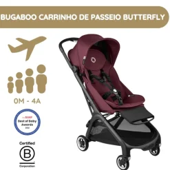 Bugaboo Carrinho de Bebé Butterfly - Black/Dark Cherry