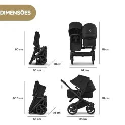 Bugaboo Donkey 6 Carrinho de Gémeos - Desert Taupe melange