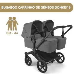 Bugaboo Donkey 6 Carrinho de Gémeos - Moon Grey