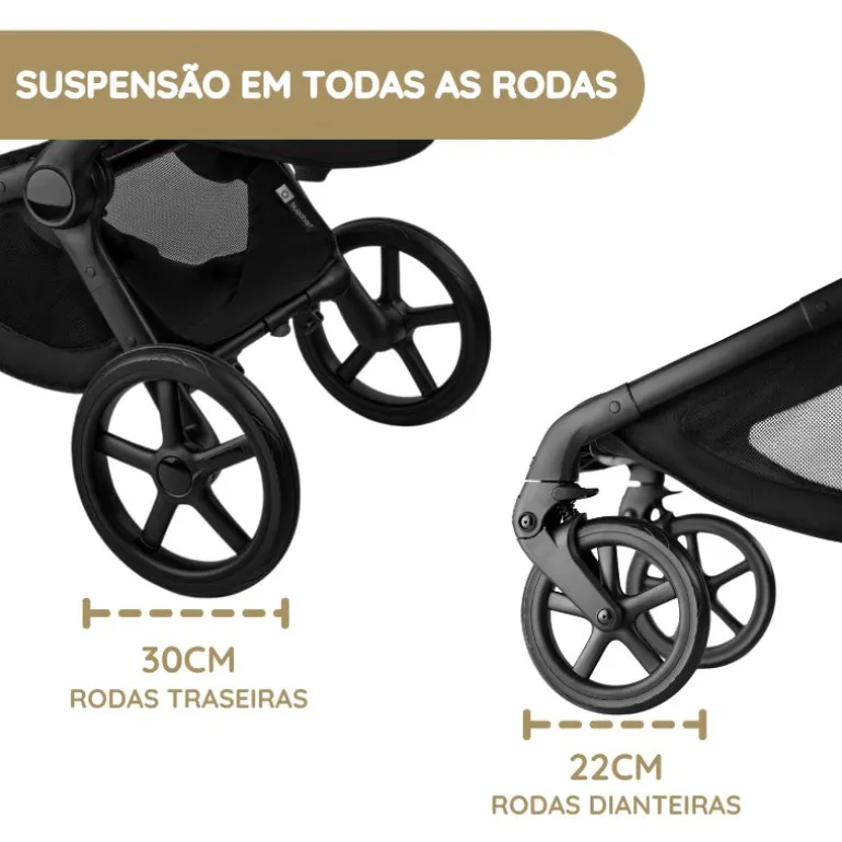 Carrinho de Bebé Bugaboo Fox 5 Renew - Negro/Forest Green
