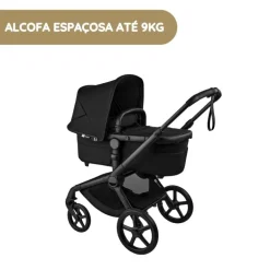 Carrinho de Bebé Bugaboo Fox 5 Renew - Negro/Negro Clássico-Branco Neblina