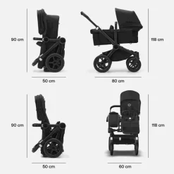 Carrinho de Bebé Donkey 5 Mono Completo da Bugaboo - Cresce com a família - Black/Forest Green