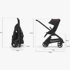 Carrinho de Bebé Dragonfly Completo da Bugaboo - Black/Misty White