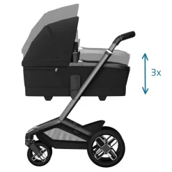 Carrinho de Bebé Fame + Alcofa da Maxi-Cosi - Conforto premium dos 0 meses aos 4 anos - Twillic Black
