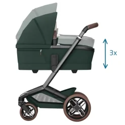 Carrinho de Bebé Fame + Alcofa da Maxi-Cosi - Conforto premium dos 0 meses aos 4 anos - Twillic Green