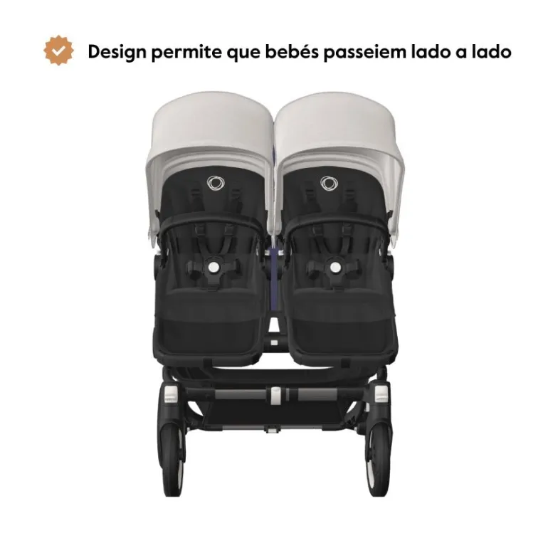 Carrinho de Bebé para Gémeos Bugaboo Donkey 5 Twin - Black/Midnight Black