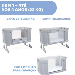 Chicco Berço Next2Me Forever - Ash Grey Cross Coll
