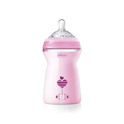 Chicco Biberão NaturalFeeling 330ml 6m+ - Rosa