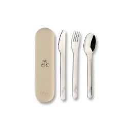 Citron Conjunto de Talheres e Estojo em Silicone - Creme